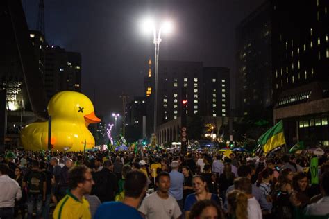 Artist Says Brazilian Protesters Copied His Giant Rubber Duck The New York Times