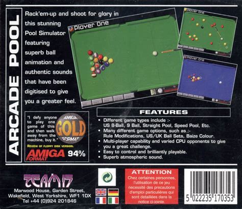 Arcade Pool Amiga Cd Box Cover Art Mobygames