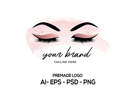 Lash Logo Design Rose Gold Logo Graphic By Admaioradesign · Creative Fabrica