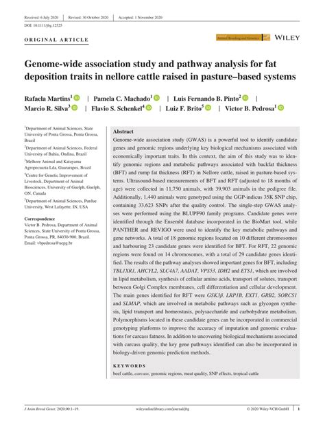 Pdf Genome Wide Association Study And Pathway Analysis For Fat