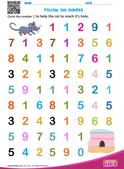 Identifying Numbers 1 5 Worksheets