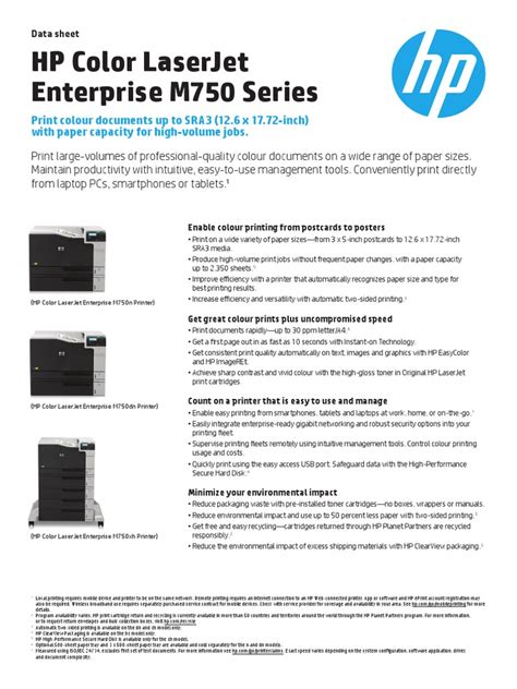 Hp Color Laserjet Enterprise M750 Series Pdf Printer Computing