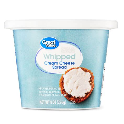 Great Value Whipped Cream Cheese Spread 8oz Tub