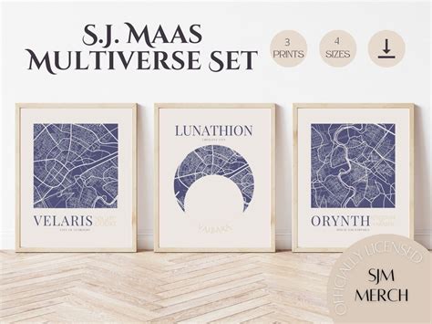 Sjm Multiverse Map Prints Maasverse Velaris Orynth Lunathion Crossover