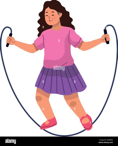 Little Girl Jumping Rope Stock Vector Image And Art Alamy