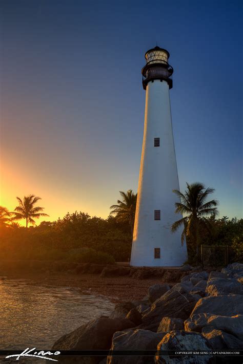 Cape Florida Lighthouse Sunset Key Biscayne | HDR Photography by Captain Kimo