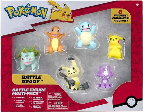 Pokemon Battle Figure Pikachu Mimikyu Toxel Bulbasuar Charmander Squirtle 2 Figure 6 Pack