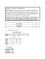 C Lachell Spss Chi Square Tests Assignment Docx Problem Set Chi