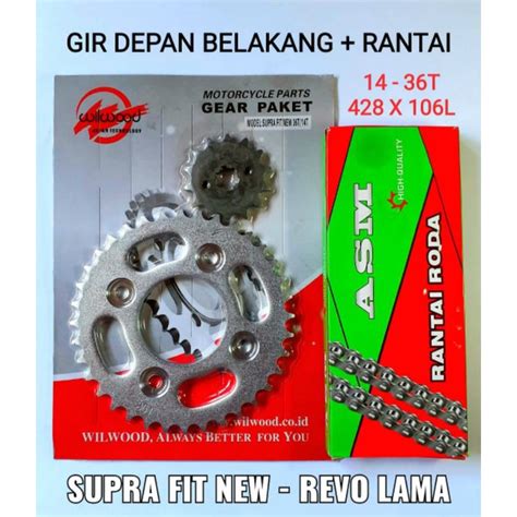 Jual GEAR GIR RANTAI SET PAKET 428 X 106L MOTOR HONDA SUPRA FIT