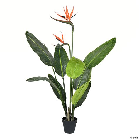 Vickerman 3 Artificial Potted Bird Of Paradise Palm Tree Oriental