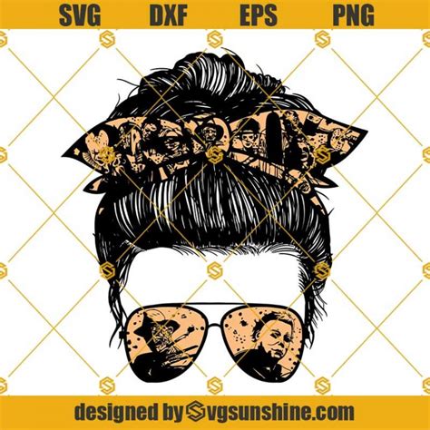 Halloween Momster SVG Skull Mom Life SVG Momster Skull Messy Bun Hair