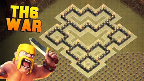 Clash Of Clans Best Th6 War Base New Town Hall 6 Defense Base Layout Coc Th6 Youtube