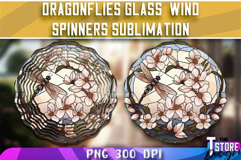 Dragonflies Stained Glass Wind Spinners Graphic By The T Store Design · Creative Fabrica