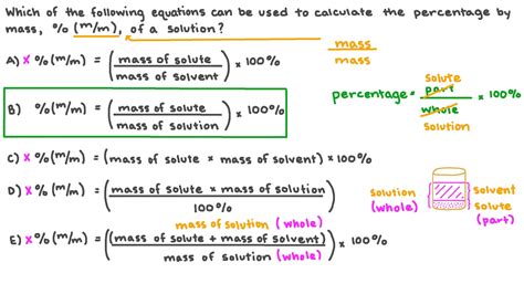 Question Video Identifying The Equation Used To Calculate The