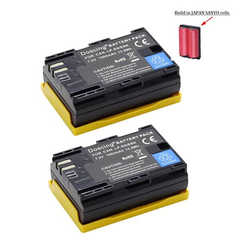 2pcslot New Lp E6 1865mah 72v Digital Camera Battery For Canon Eos 5d