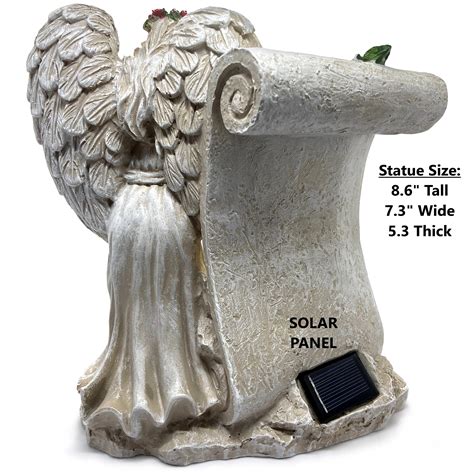 Oakiway Memorial Ts Garden Statue With Solar Led Cross Light