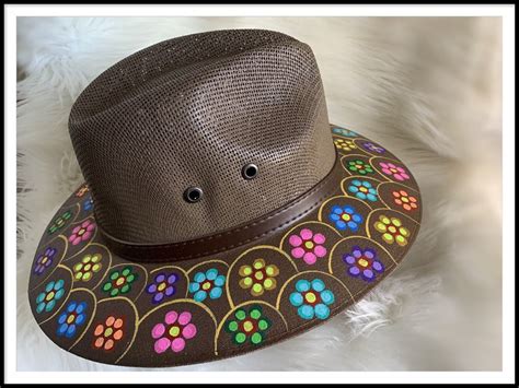 Hand Painted Hat Fedora Sombrero Artesanal Etsy