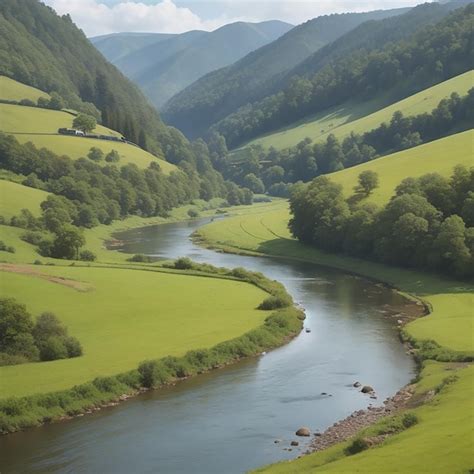 Premium Photo Landscape With River