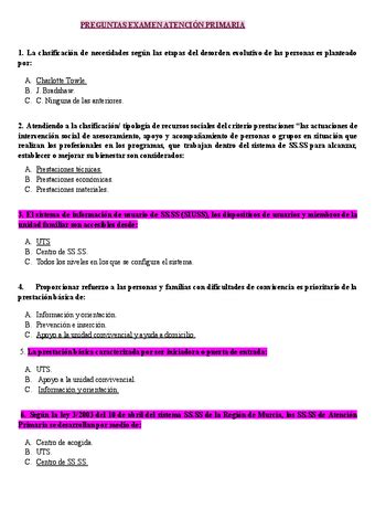 Preguntas Examen Atencion Primaria Pdf