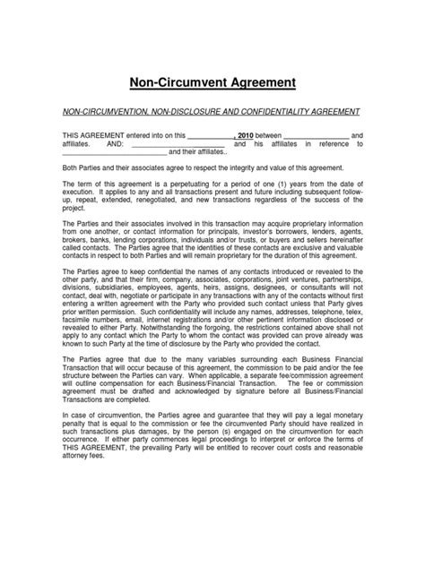 Ncnd Sample Non Disclosure Agreement Government