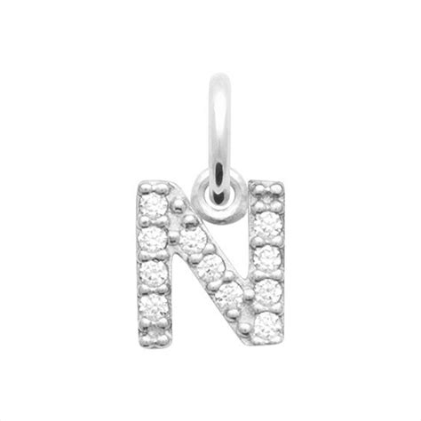 Pendentif Lettre B Argent Rhodi Et Zirconiums Mm Bijouterie