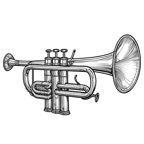 Artistic Trumpet Coloring Page Lulu Pages