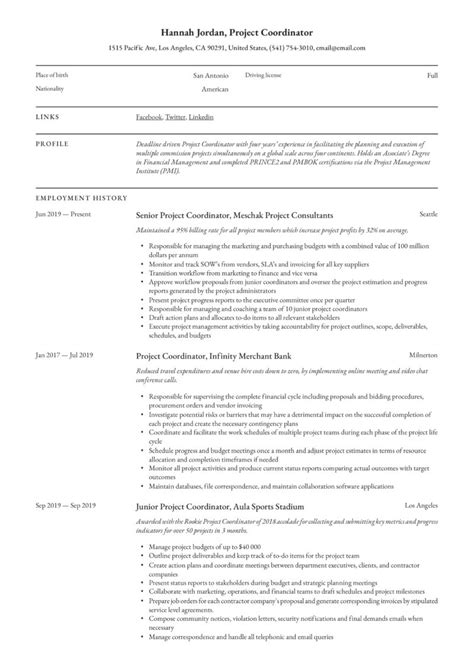 Project Coordinator Resumes And Guide 22 Examples 2024