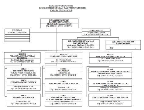 Struktur Organisasi Dinas Kependudukan Dan Pencatatan Sipil Kabupaten