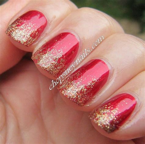 Christmas Nails Ideas Red And Gold