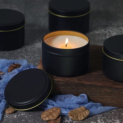 3mo Finance Sonviibox 12 Pack 8oz Candle Tinsblack Candle Tins Abunda