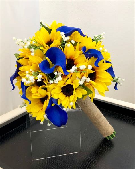 Sunflower Bridal Bouquet Sunflower And Calla Lily Bouquet Etsy