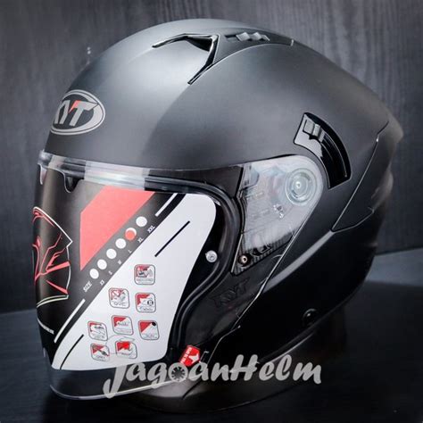 Jual Helm Kyt Nfj Matt Black Solid Half Face Di Lapak Jagoan Helm