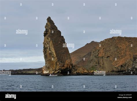 Pinnacle Rock of Bartolome Island, Galapagos, Ecuador Stock Photo ...