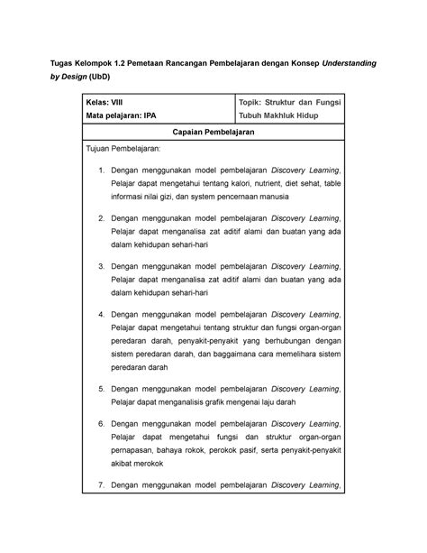 TK 1 2 Pemetaan Rancangan Pembelajaran Dengan Menggunakan Model