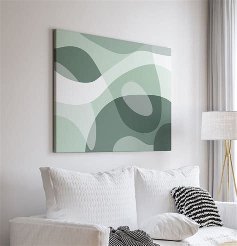 Sage Green Canvas Wall Art Large Bedroom Art Dining Room Etsy