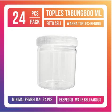 Jual Toples Tabung Ml Toples Plastik Ml Toples Kue Hampers Toples