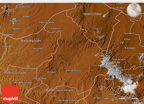 Physical 3D Map of Lagos De Moreno