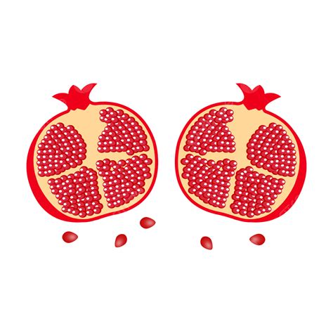 Pomegranate Illustration Vector Art Png Slices Of Pomegranate Vector Illustration Pomegranate