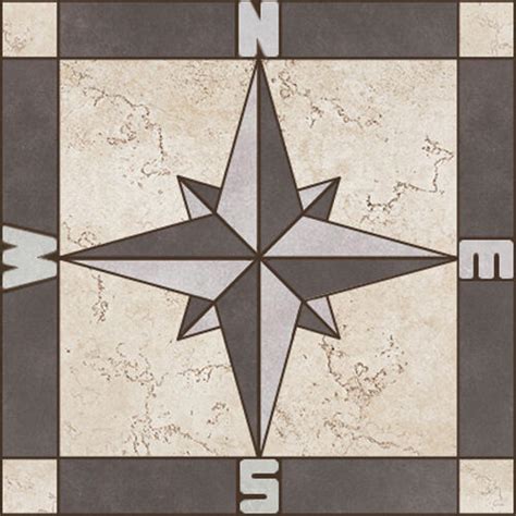 Porcelain Tile Square Compass Rose Mosaic Medallion Flooring Wall Backsplash Ebay