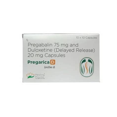 Pregarica D Pregabalin 75 Mg And Duloxetine 20 Mg Capsules At Rs 210