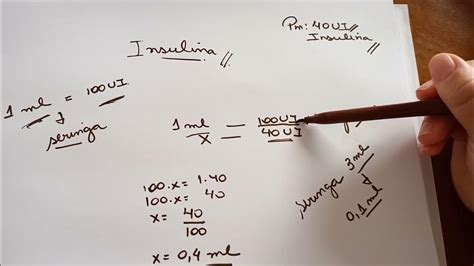 Cálculo De Insulina Para Administração Em Seringa De 3ml Youtube