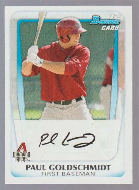 PAUL GOLDSCHMIDT Cardinals 2011 Bowman Prospects BP99 SP RC 1st Bowman