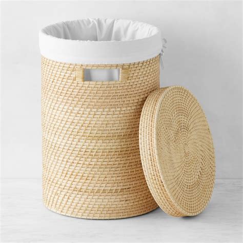 Hold Everything Rattan Laundry Baskets Small Williams Sonoma