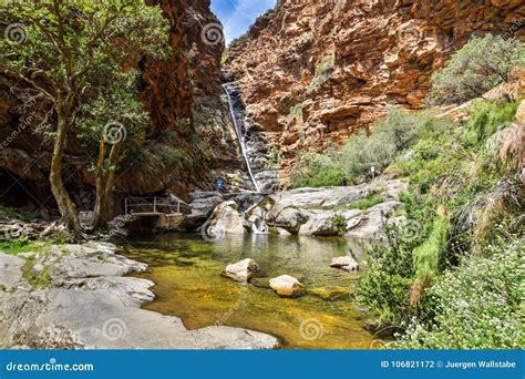 Stunning View Of Meiringspoort Waterfall In The Swartberg Mountain