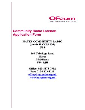 Fillable Online Licensing Ofcom Org Hayes Ub Crl App Form Rtf Fax