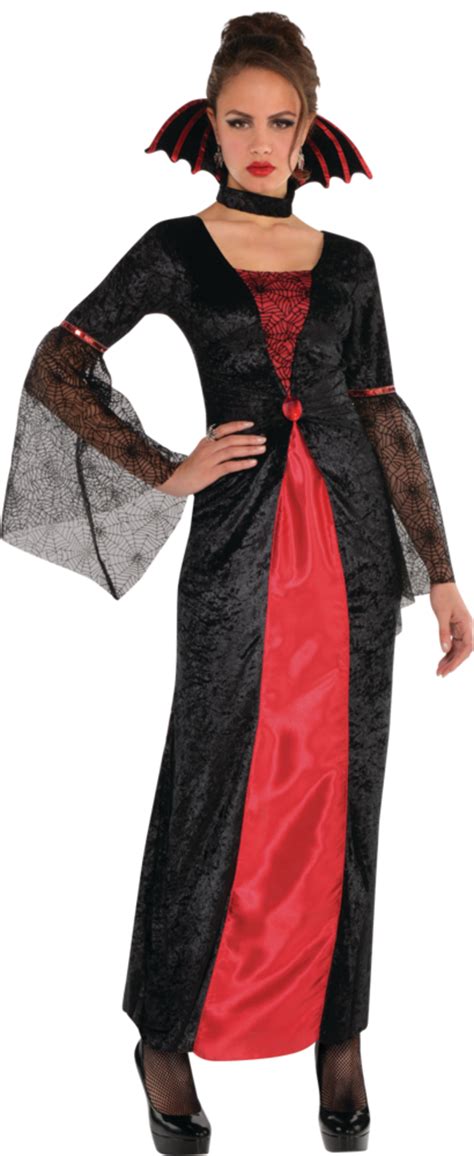 Women S Countess Vampiretta Vampire Black Red Dress With Necklace Halloween Costume Assorted