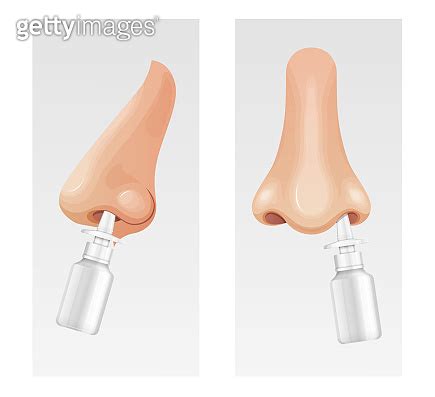 Human Nose Nasal Spray Stock Illustration