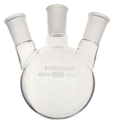 CHEMGLASS Round Bottom Flask 500 ML Labware Capacity Metric Type I