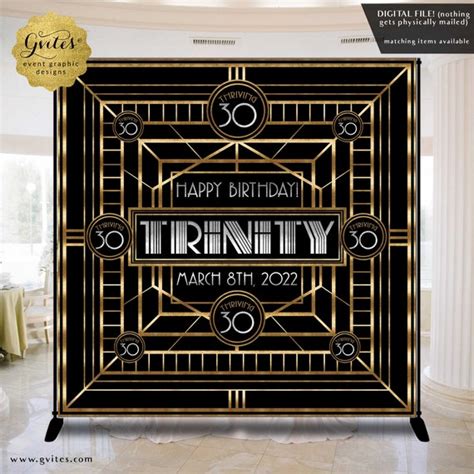 The Great Gatsby ANY Birthday Party Personalized Backdrop by Gvites. by ...