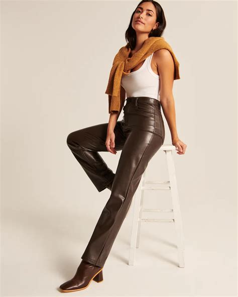 Abercrombie Curve Love Vegan Leather S Straight Pants